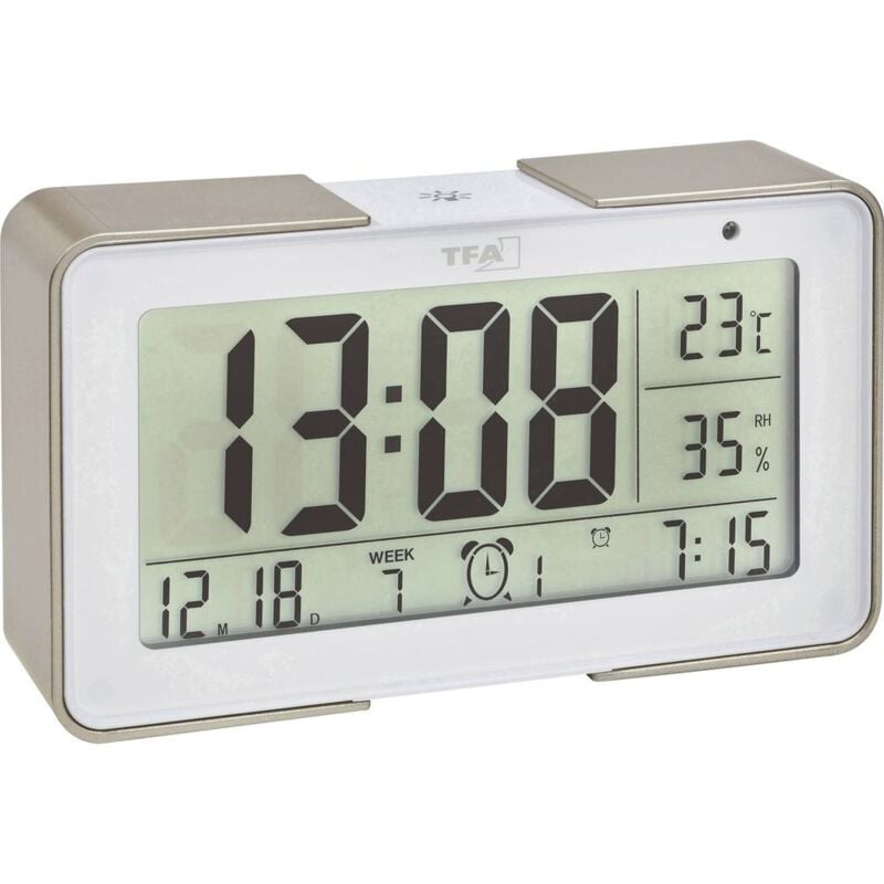 foto del prodotto dostmann 60.2540.53 radiocontrollato sveglia oro, bianco tempi di allarme 3 tfa