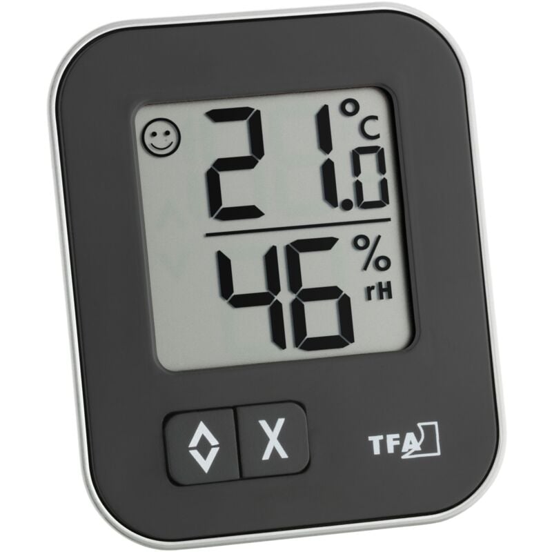foto del prodotto dostmann termo igrometro digitale moxx, 30.5026.01, temperatura e umidit interna, clima ambientale, livello di comfort, nero tfa