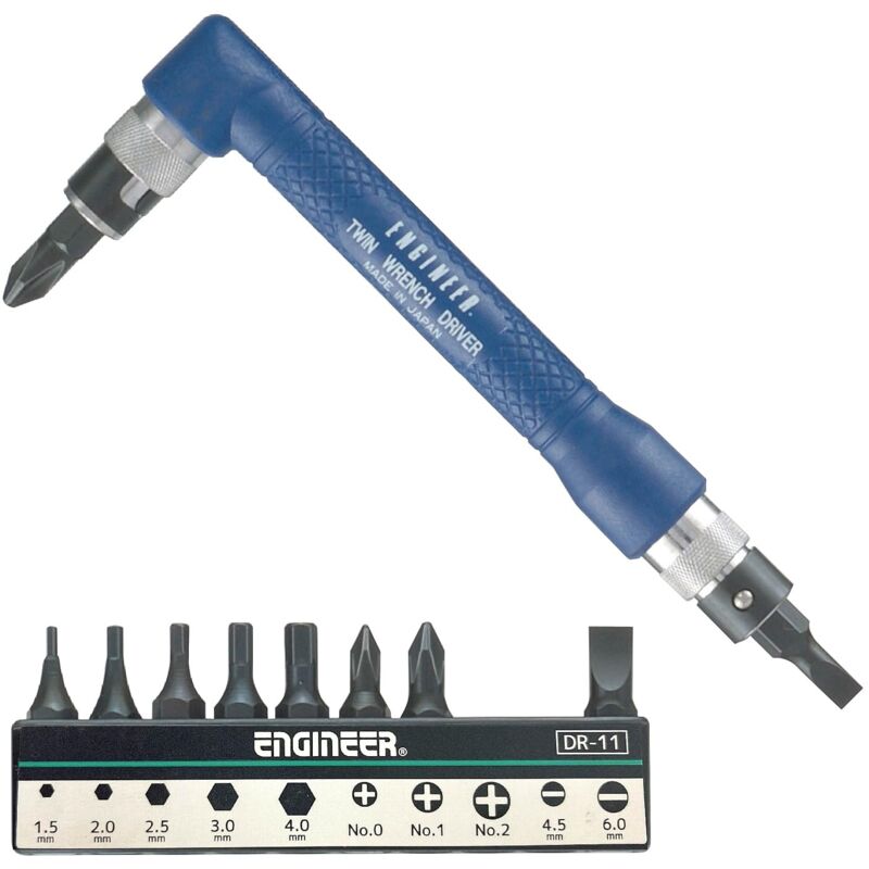 foto del prodotto double ended twin wrench screwdriver driver with bits, japanese quality. engineer dr 07