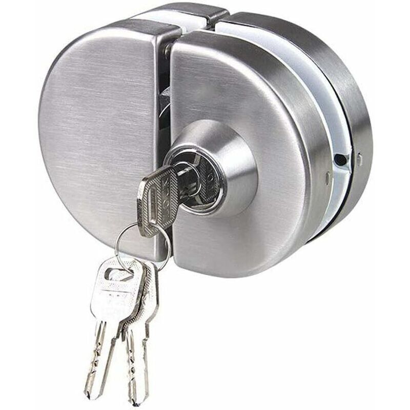 foto del prodotto double glass door lock 304 stainless steel, both sides open frameless door hooks for 10 12mm thickness glass