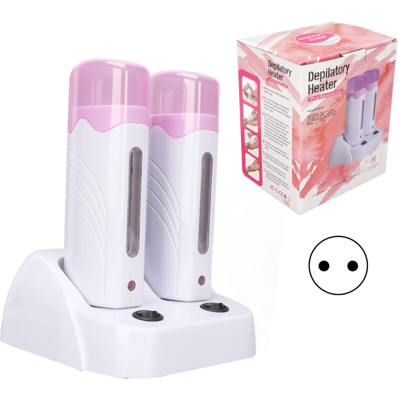 foto del prodotto double r chauffeur d pilatoire, chauffe-cire portable avec base chauffante roll on wax heating machine pour la zone du bikini des aisselles des jambes