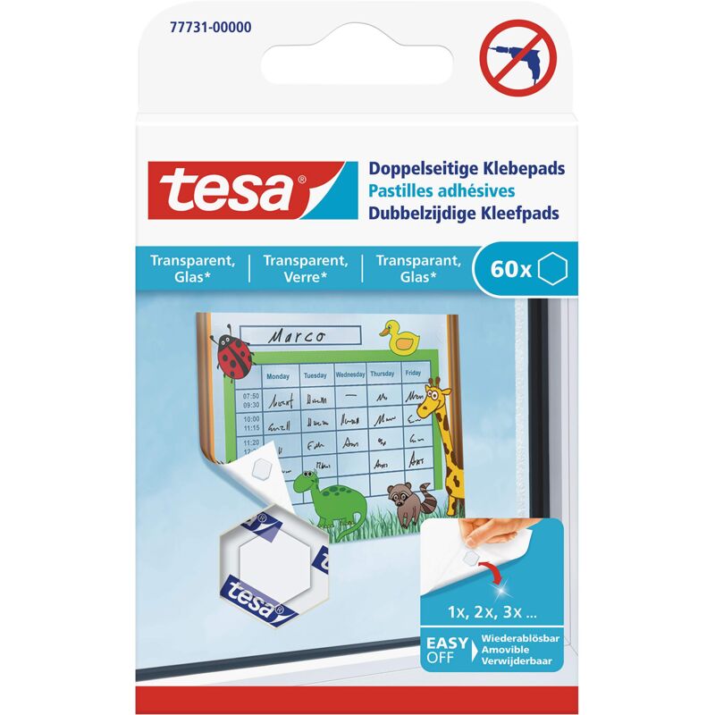 foto del prodotto double sided adhesive pads for transparent glass tesa