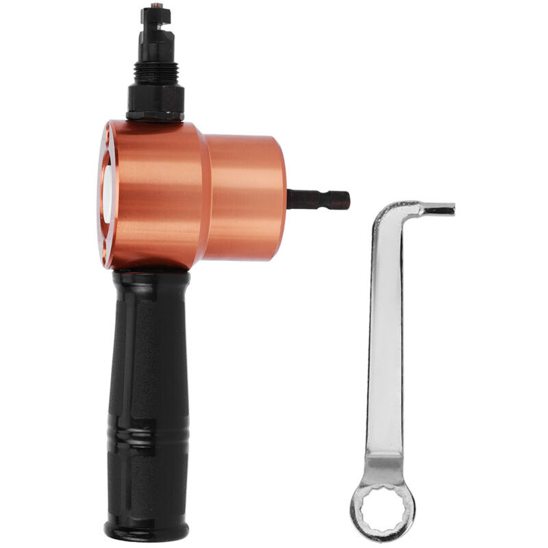 foto del prodotto double t te m tal drap grignoteur, coupe-grignoteuse à double t te en m tal, outil de coupe à grignotte accessoire pour perceuse lectrique