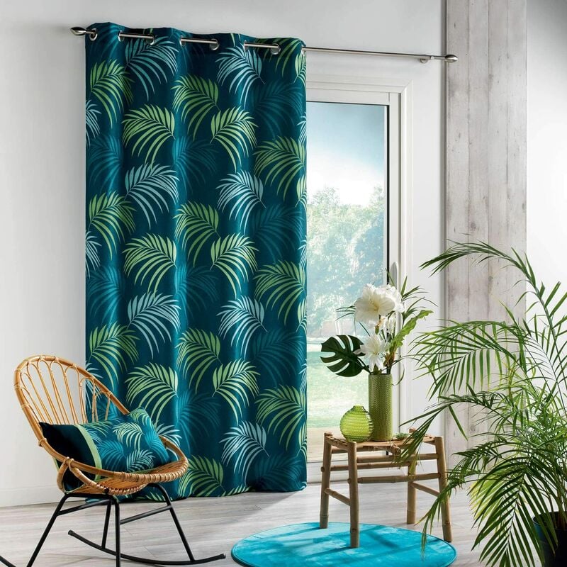 foto del prodotto douceur d int rieur 1 tenda con occhielli, blu vegetale, 140 x 260 cm