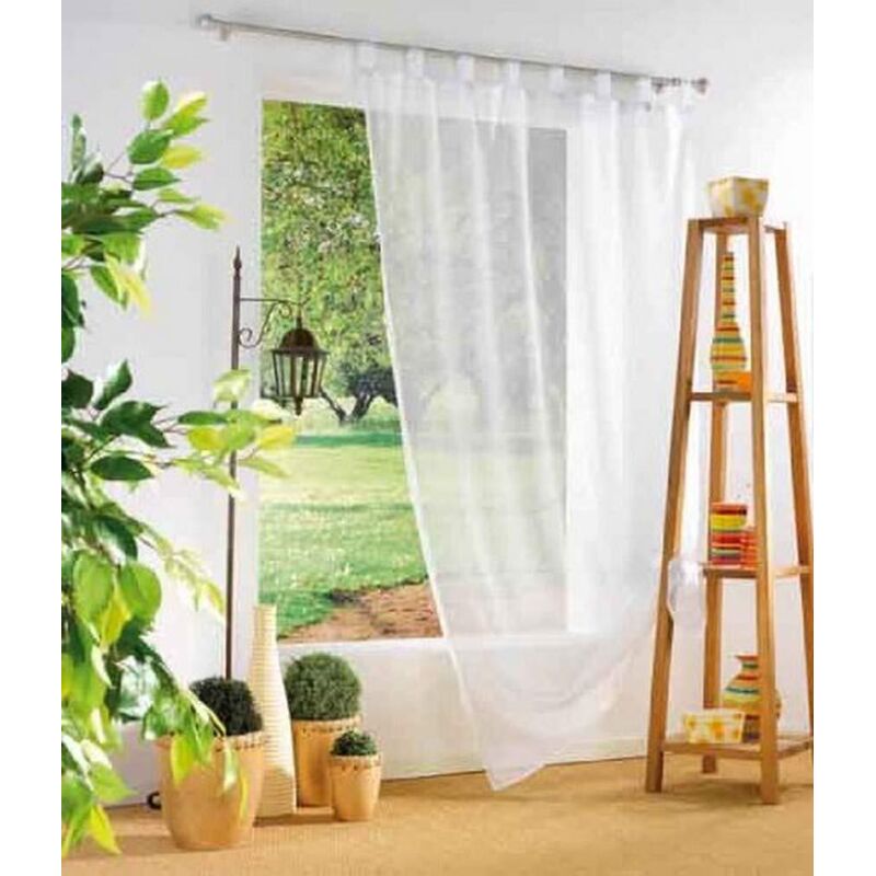 foto del prodotto douceur d int rieur 1364005, tendaggio con passanti , 135 x 240 cm , voile uni , velo unito , bianco