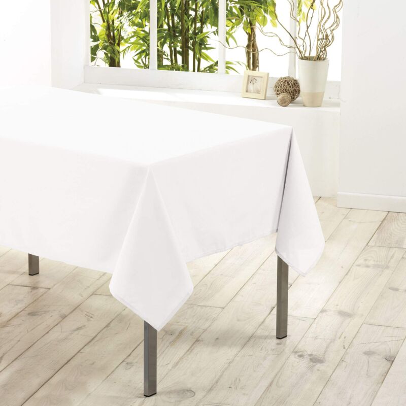 foto del prodotto douceur d int rieur 1720194, tovaglia rettangolare , 140 x 200 cm , essentiel , poliestere unito , bianco