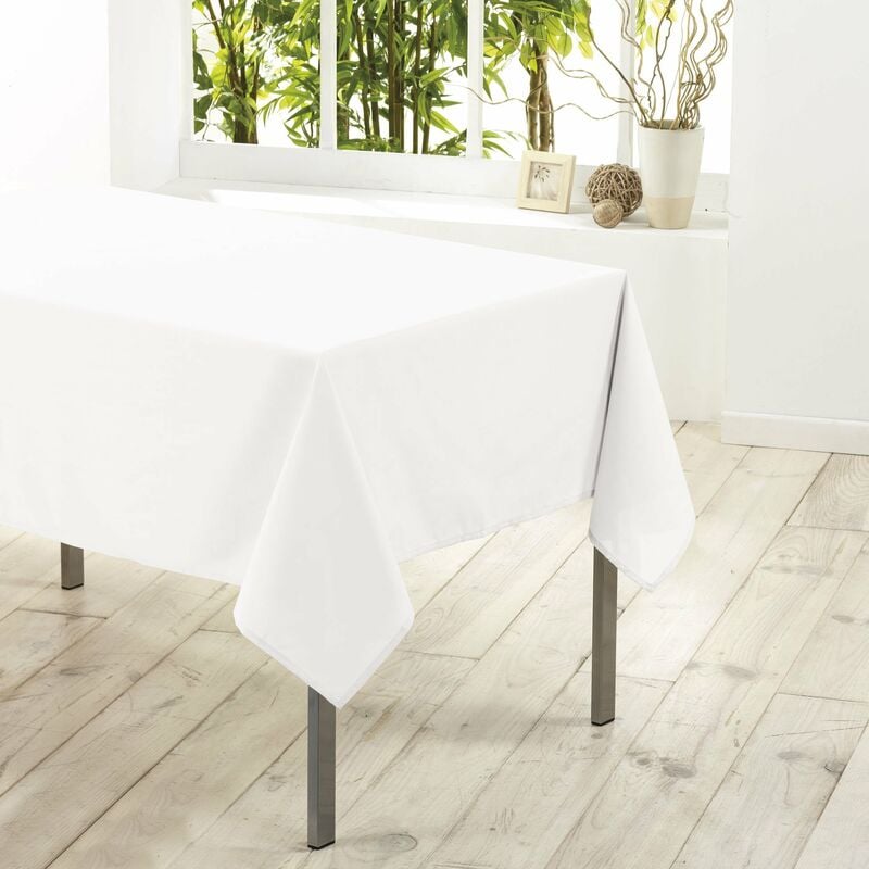foto del prodotto douceur d int rieur 1720206, tovaglia rettangolare , 140 x 250 cm , essentiel , poliestere unito , bianco