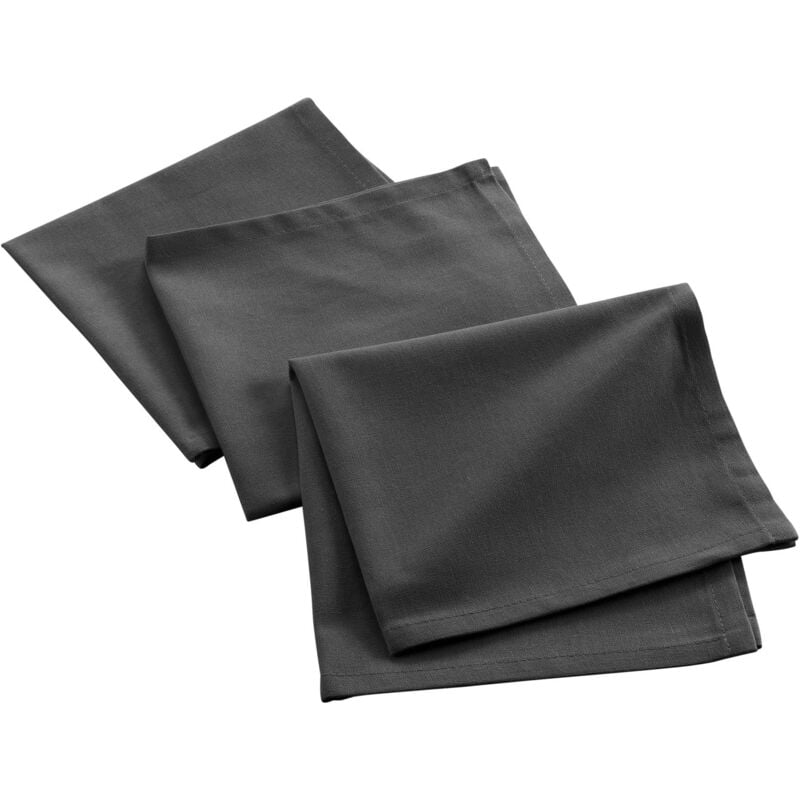 foto del prodotto douceur d int rieur 3 tovaglioli 40 x 40 cm mistral antracite, cotone riciclato