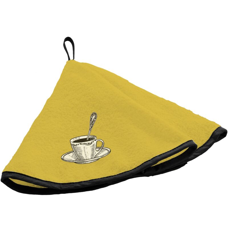 foto del prodotto douceur d int rieur asciugamano rotondo diametro 60 cm tazza giallo, spugna ricamata