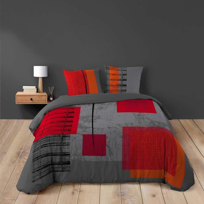 foto del prodotto douceur d int rieur douceur d interieur copripiumino matrimoniale 240 x 220 cm e 2 federe, 100 cotone 57 fili, stampa quadro