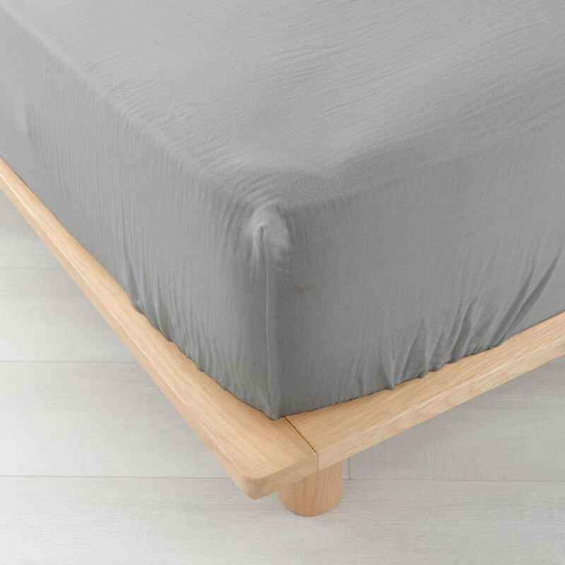foto del prodotto douceur d int rieur, lenzuolo con angoli 140 x 190 cm angelia, grigio, garza di cotone