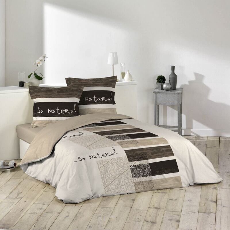 foto del prodotto douceur d int rieur so natural set con copripiumino e 2 federe, cotone, stampa, 240 x 220 cm
