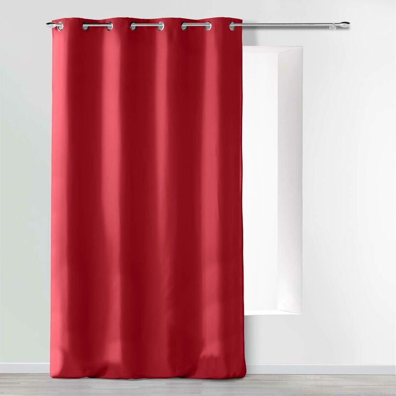 foto del prodotto douceur d int rieur tenda a occhielli microfibra unita assoluto, poliestere, rosso, 260 x 140 cm