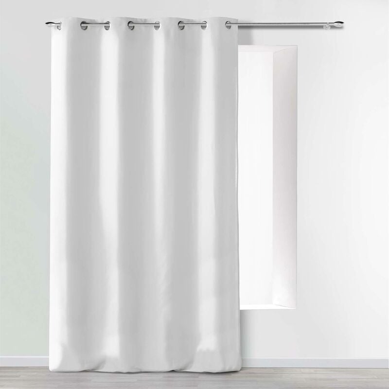 foto del prodotto douceur d interno tenda a occhielli microfibra unita assoluto, poliestere, bianco, 280 x 140 cm