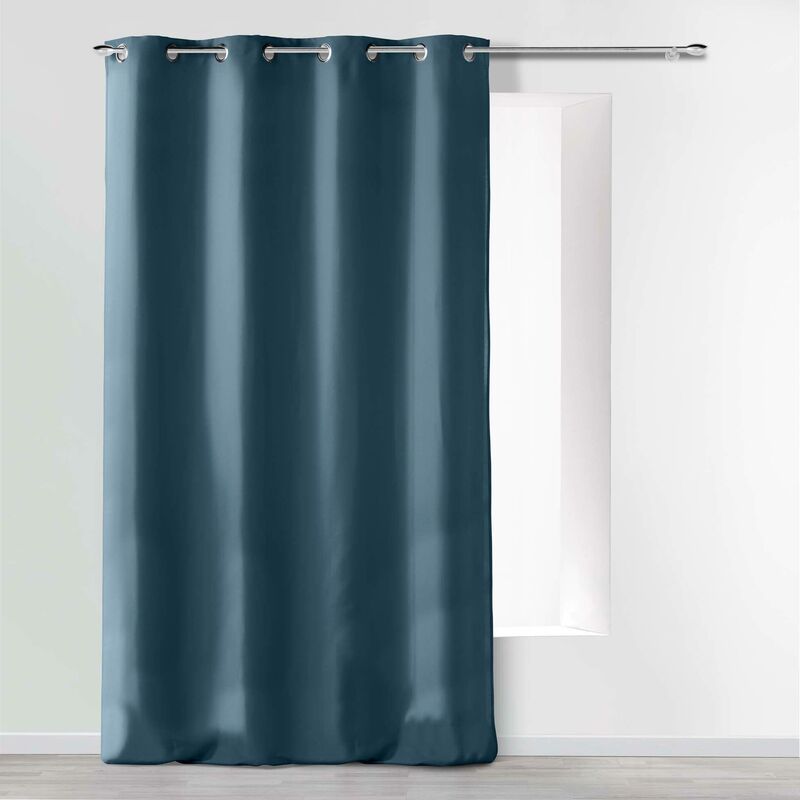 foto del prodotto douceur d interno tenda a occhielli microfibra unita assoluto, poliestere, indaco, 280 x 140 cm