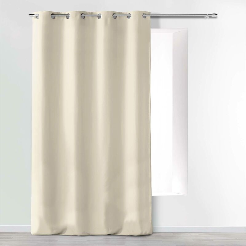 foto del prodotto douceur d interno tenda a occhielli microfibra unita assoluto, poliestere, naturale, 260 x 140 cm