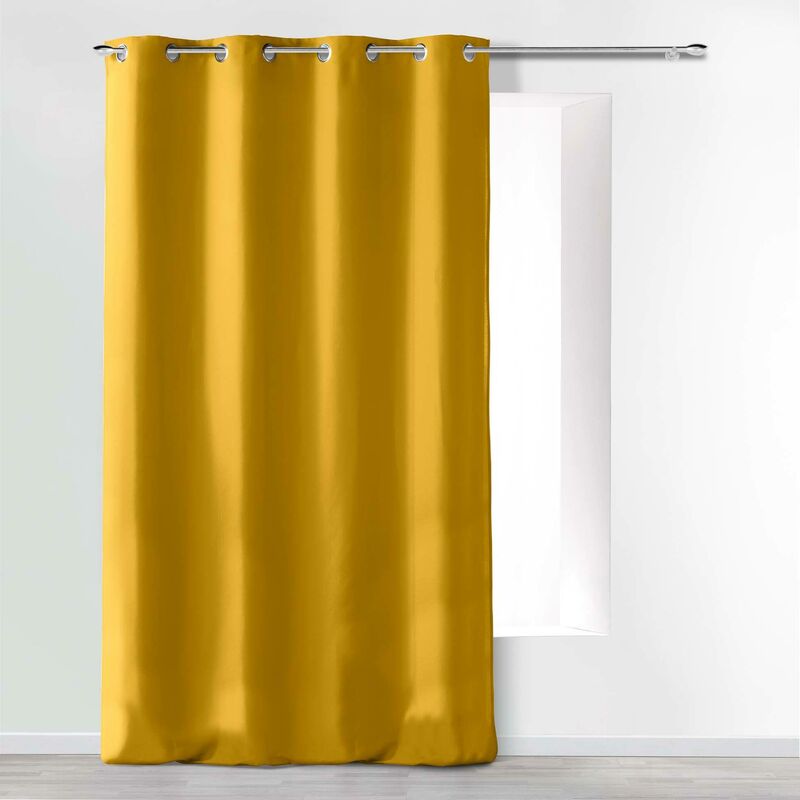 foto del prodotto douceur d interno tenda a occhielli microfibra unita assoluto, poliestere, senape, 260 x 140 cm