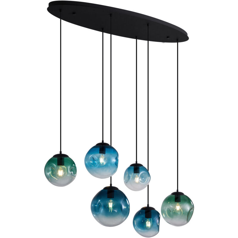 foto del prodotto douglass art d co vetro,metallo nero blu oblungo sfera ovale max. 6 x watt qazqa