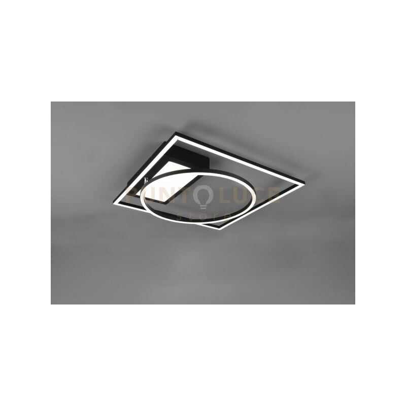 foto del prodotto downey plafoniera led 33w 4600lm, 2700 6500k nera con snodo regolabile e telecomando multifunzione l. 64,5cm dimmerabile