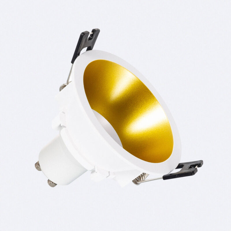 foto del prodotto downlight conico gu10 6w pc foro 75mm oro bianco caldo no flicker 3000k