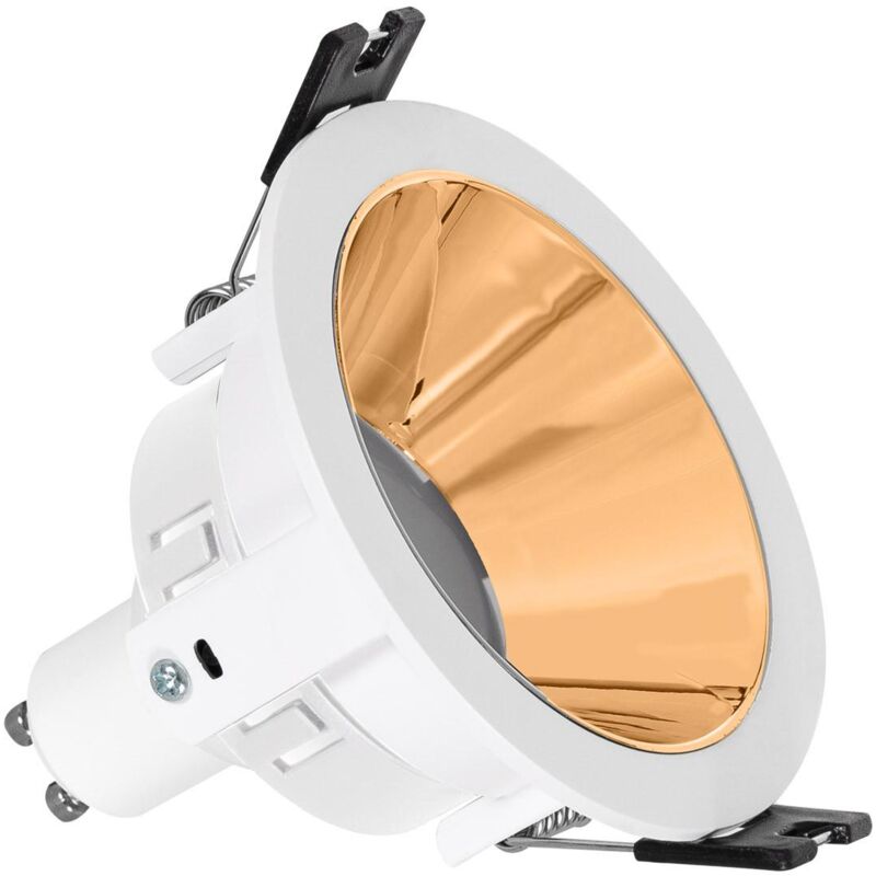 foto del prodotto downlight conico gu10 6w pc galvanizzato foro 75mm bronzo bianco caldo no flicker 3000k