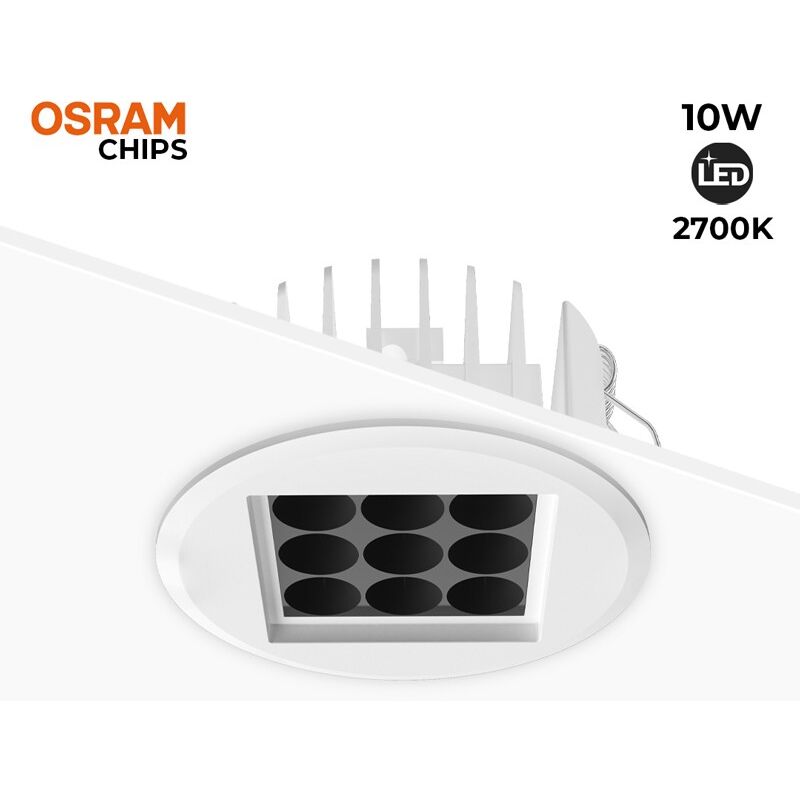 foto del prodotto downlight led 10w 24 ugr18 osram chip