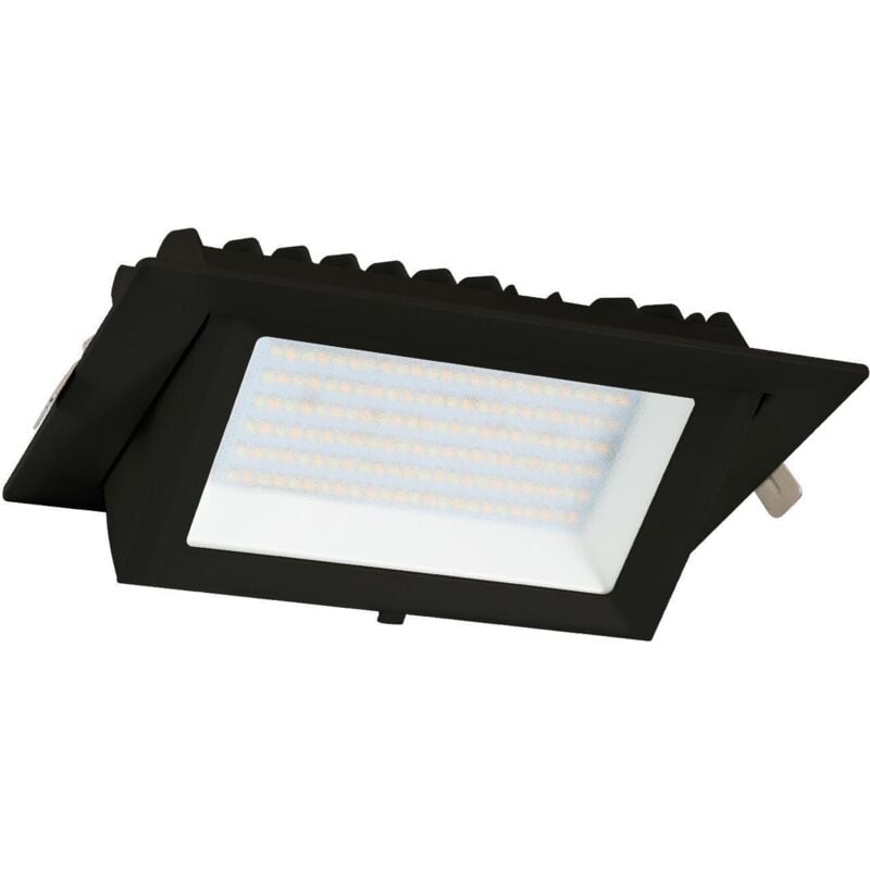 foto del prodotto downlight led 20w rettangolare orientabile 130lm w foro 210x125 mm nero bianco naturale 4000k