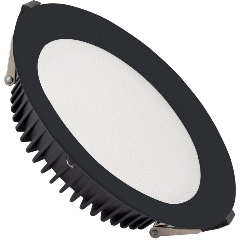 foto del prodotto downlight led 24w circolare aero 130 lm w microprismatico lifud foro 200 mm nero bianco naturale 4000k non regolabile