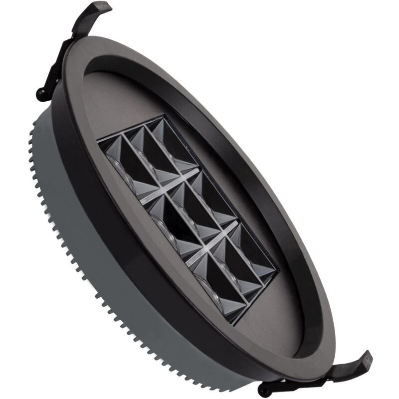 foto del prodotto downlight led 30w circolare aero ugr13 foro 205 mm nero bianco naturale 4000k