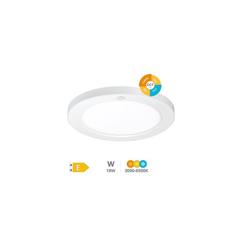 foto del prodotto downlight led da superficie incasso bario dimmerabile con sensore di movimento crepuscolare 18w 3cct 1970lm colore bianco