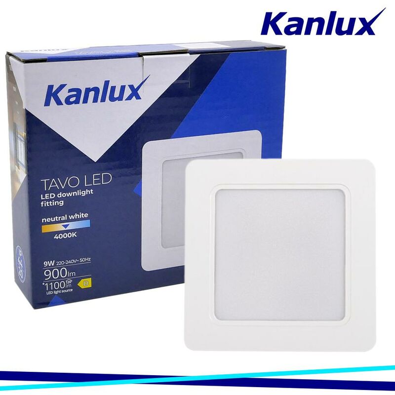 foto del prodotto downlight led incorporato quadrato – 9w 900lm – bianco – ip44 120x120mm