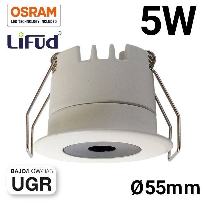 foto del prodotto downlight led mini 5w chip osram basso ugr cri 90 55mm