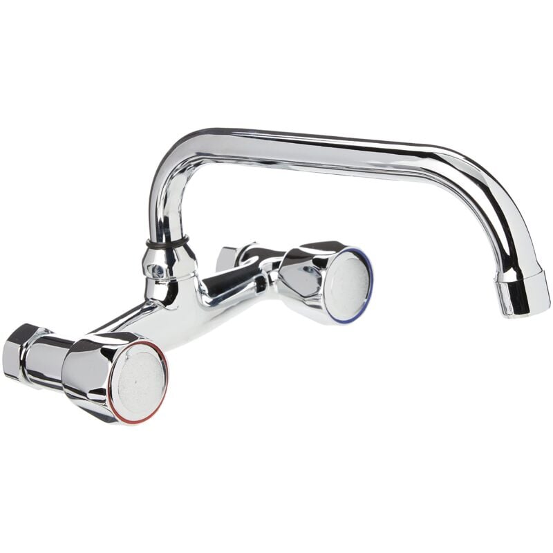 foto del prodotto dp bath bc150 rubinetto per lavello cucina a parete sauco 150, argento, 15 cm