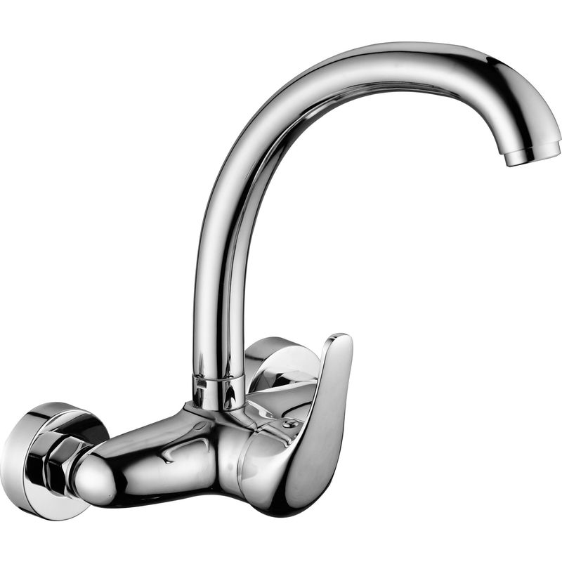 foto del prodotto dp griferia gcp150 rubinetto monocomando da parete alto forma 150 peonia, argento