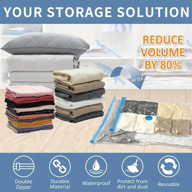 foto del prodotto dpzo 1 3 17 confezione sacchetti sottovuoto per vestiti, coperte, camicie, organizer per dormitorio, armadio, guardaroba, camera da letto, borse da