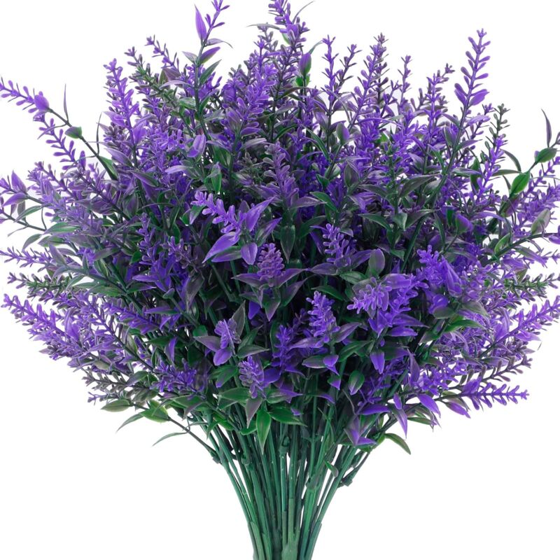 immagine 0 del prodotto dpzo 10 mazzi di fiori di lavanda artificiali resistenti ai raggi uv, bouquet finti per decorazioni interne ed esterne