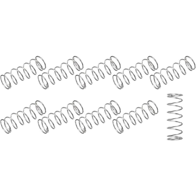 foto del prodotto dpzo 10 pezzi molle di compressione 0,8 x 11 mm di diametro esterno, 30 mm di lunghezza libera , molla di estensione in acciaio inossidabile 304