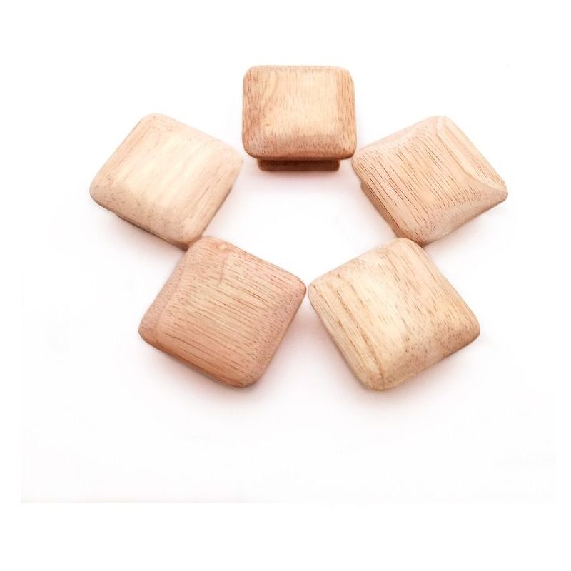 foto del prodotto dpzo 10 pezzi pomelli quadrati in legno maniglie per mobili in legno pomelli per cassettiere pomelli per mobili maniglie per armadi ferramenta