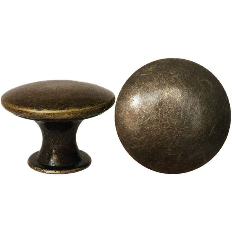 foto del prodotto dpzo 10 pomelli vintage per ante e cassetti, 30 mm, in ottone anticato, per mobili da cucina e armadi, per cassettiere e guardaroba, bronzo
