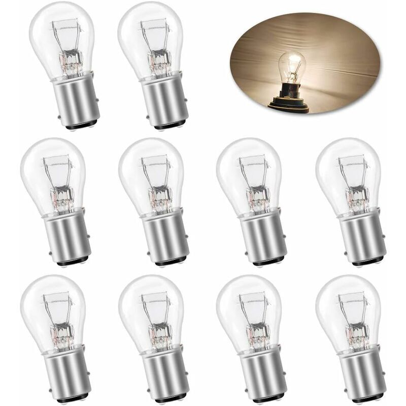 foto del prodotto dpzo 10 pz s25 p21 5w bay15d 1157 lampadina 12v 21w lampadina originale luce freno posteriore bianco caldo