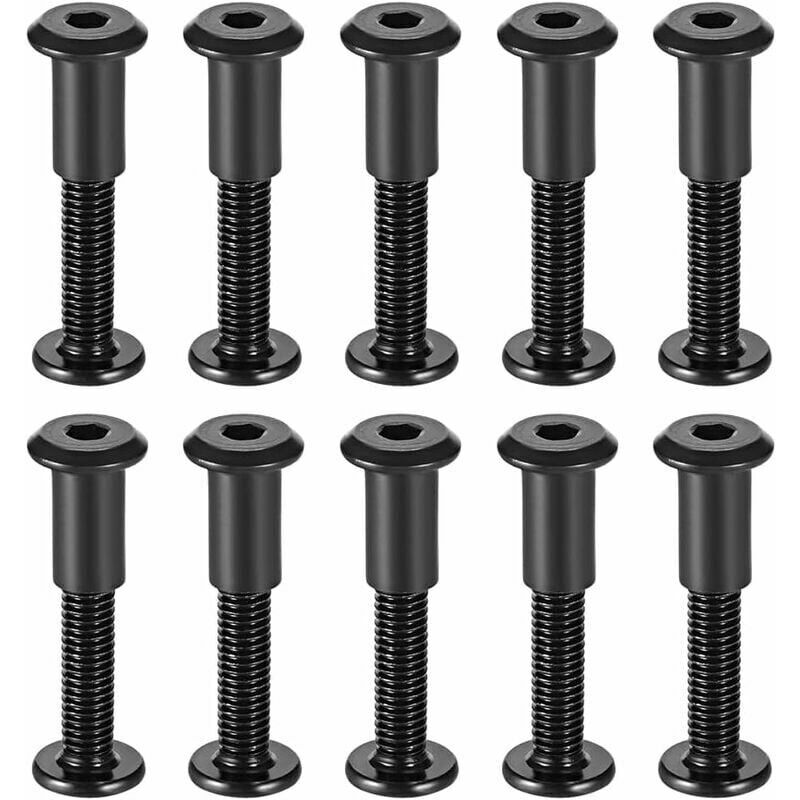 foto del prodotto dpzo 10pz 8mm foro dia maschio m6 x 35mm fibbia cintura bulloni di fissaggio in pelle acciaio al carbonio nero