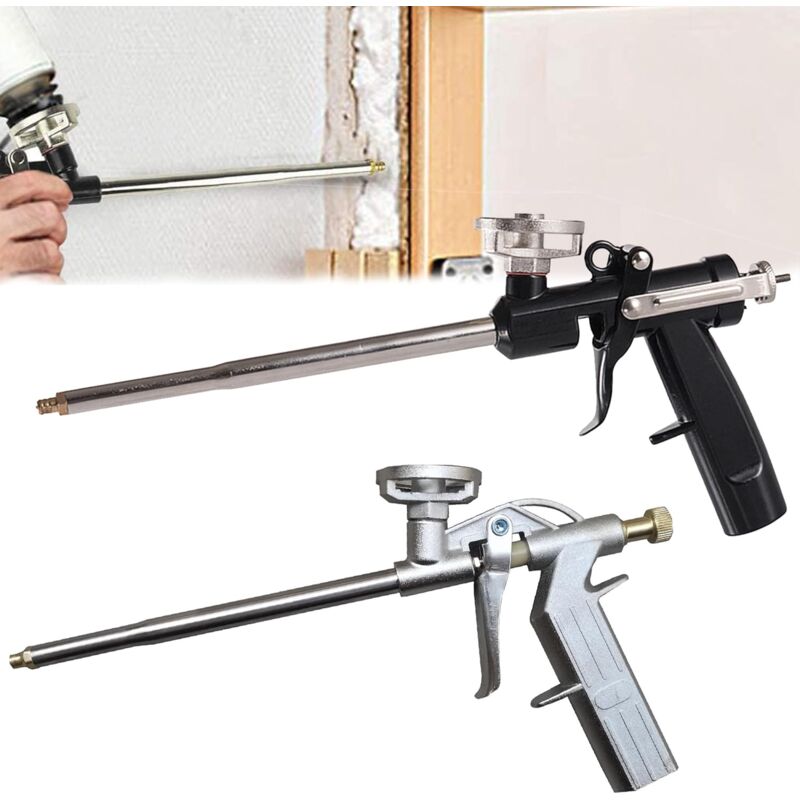foto del prodotto dpzo 2 pezzi pistola per schiuma poliuretanica professionale, pistola per calafataggio, adatta per calafataggio, riempimento, sigillatura,
