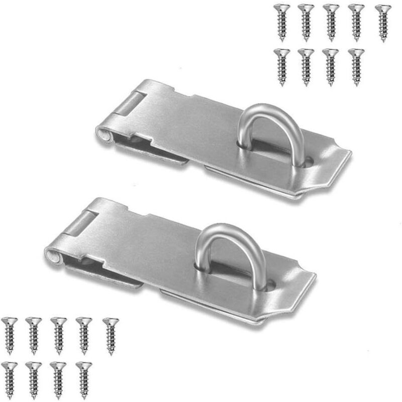 foto del prodotto dpzo 2 set di chiavistelli per serrature per porte, ganci antifurto anti effrazione in acciaio inossidabile extra spesso con viti tdl 3 pollici 
