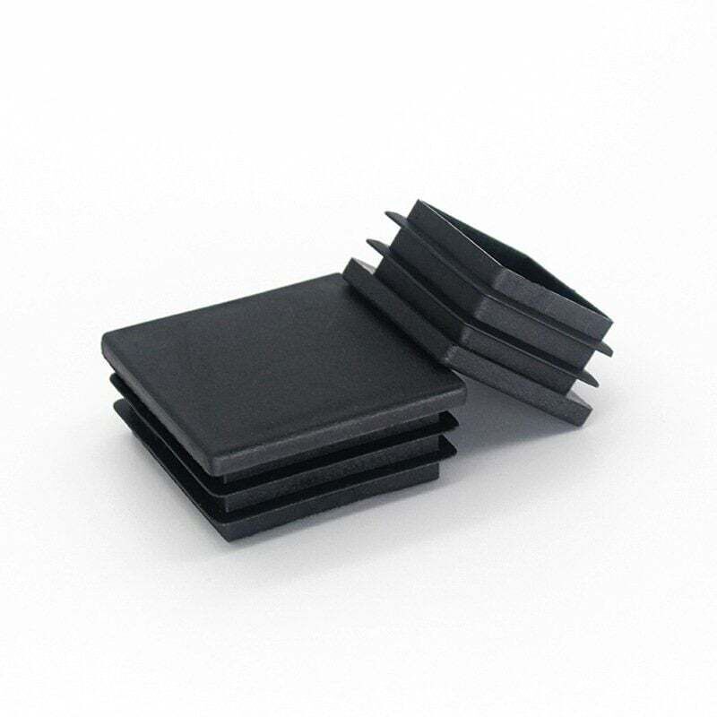 foto del prodotto dpzo 200 pezzi di tappi quadrati per gambe di sedie, protezioni per pavimenti in gomma antiscivolo per mobili e tavoli, neri 1010 mm 