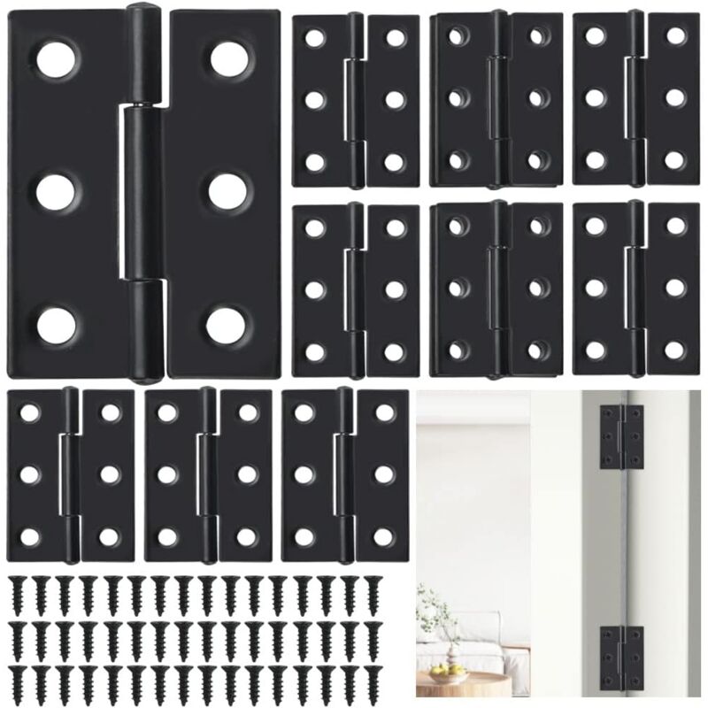 foto del prodotto dpzo 24 pezzi cerniera per porta cerniera invisibile 34 55 mm cerniera piatta cerniera nera cerniera per porta dell armadio cerniere per porta