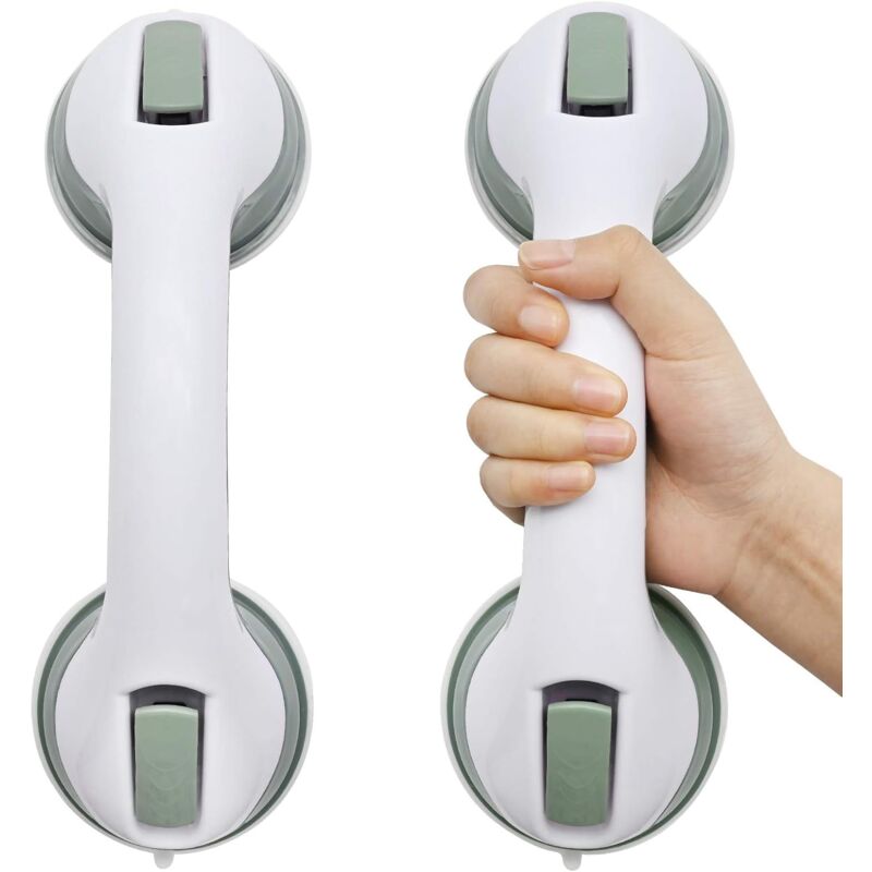 foto del prodotto dpzo 2x maniglie per doccia a ventosa plastica senza foratura maniglia per vasca da bagno a parete, maniglioni antiscivolo per bagno,