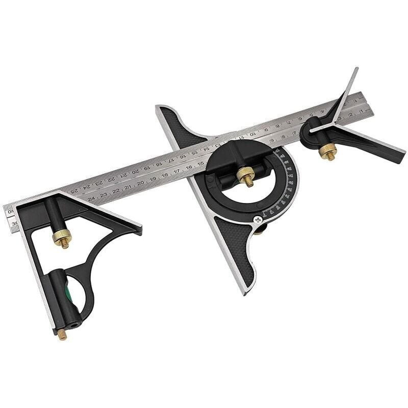 foto del prodotto dpzo 300mm combinazione multifunzione regolabile squadra robusta strumenti quadrati kit di misurazione goniometro di precisione righello per