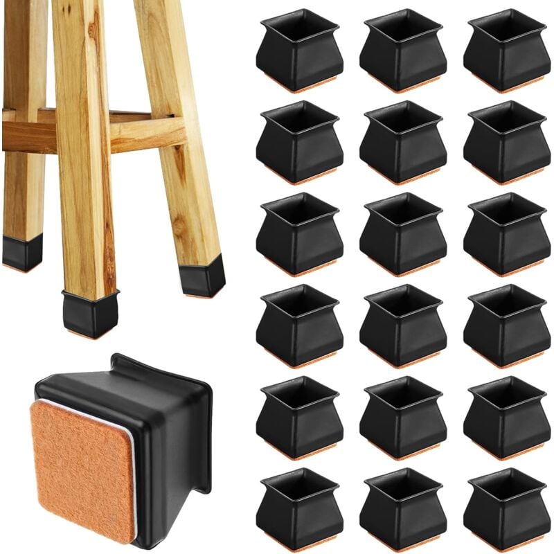 foto del prodotto dpzo 32 pezzi tappi per gambe di sedia in silicone, protezioni antiscivolo per prevenire graffi e rumori, nero