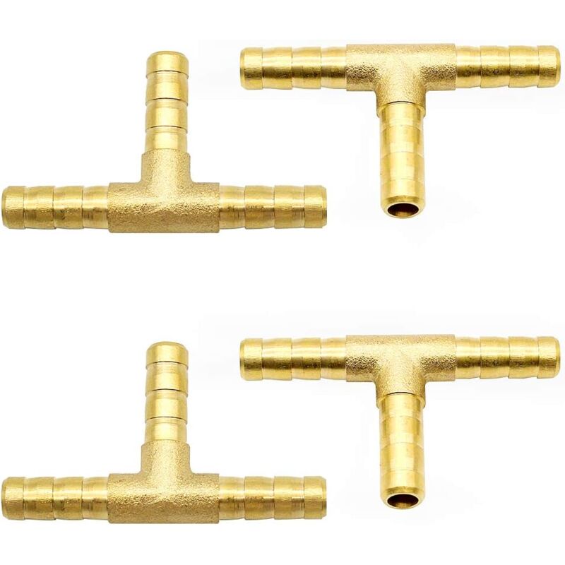 foto del prodotto dpzo 4 pezzi connettori a t in ottone da 6 mm, connettori di prolunga per linee di aria compressa e carburante