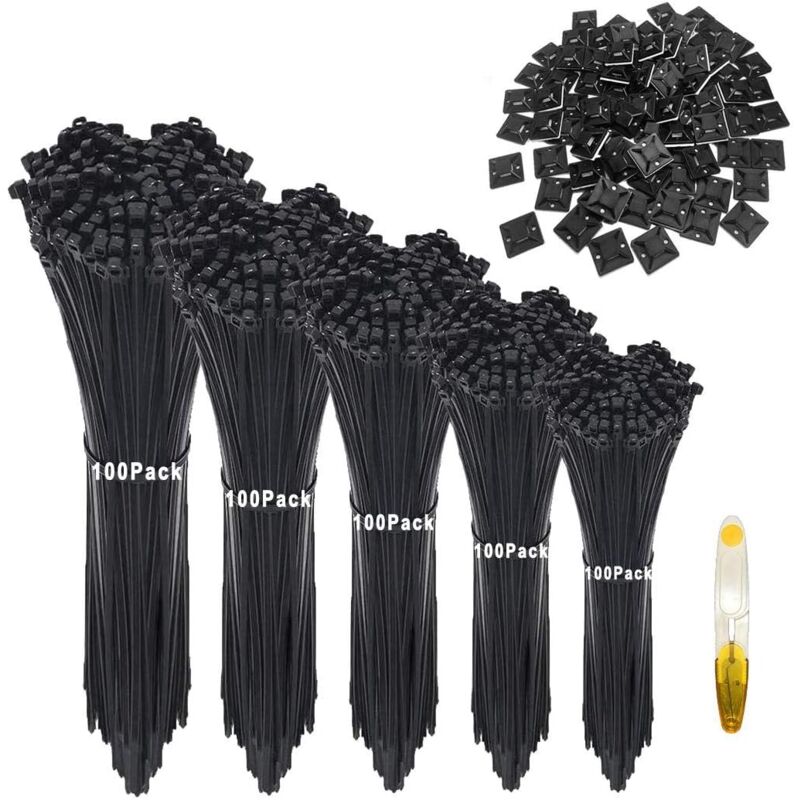 foto del prodotto dpzo 500 pezzi fascette fermacavi 100 150 200 250 300mm, fascette fermacavi in nylon, utilizzate per cavi interni ed esterni, utensili, finiture da